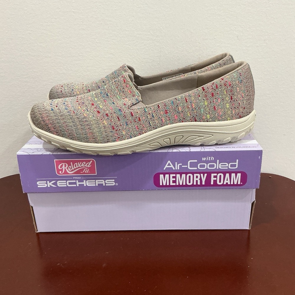 Skechers Relaxed Fit Reggae Fest Wicker Slip On Shoes Women Size 8‎ Wide